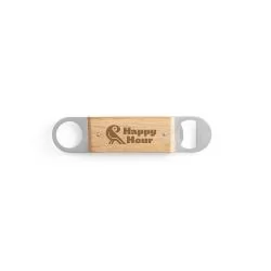 Abridor de garrafas duplo em aço inox com corpo em bambu Personalizado Abridor de garrafas duplo em aço inox com corpo em bambu Personalizado