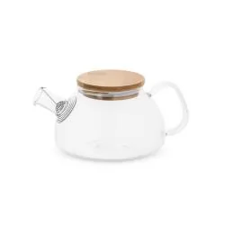Bule de vidro borossilicato com tampa em bambu 750 mL Personalizado Bule de vidro borossilicato com tampa em bambu 750 mL Personalizado