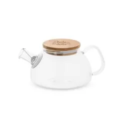 Bule de vidro borossilicato com tampa em bambu 750 mL Personalizado Bule de vidro borossilicato com tampa em bambu 750 mL Personalizado