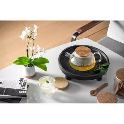 Bule de vidro borossilicato com tampa em bambu 750 mL Personalizado Bule de vidro borossilicato com tampa em bambu 750 mL Personalizado