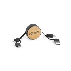 Cabo retrátil 5 em 1 em ABS e bambu Personalizado Cabo retrátil 5 em 1 em ABS e bambu Personalizado