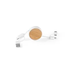 Cabo retrátil 5 em 1 em ABS e bambu Personalizado Cabo retrátil 5 em 1 em ABS e bambu Personalizado