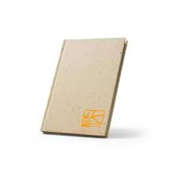 Caderneta A5 com resíduos da cevada (25%) e trapos de algodão reciclado (75%) Personalizada Caderneta A5 com resíduos da cevada (25%) e trapos de algodão reciclado (75%) Personalizada