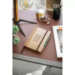 Caderneta A5 de capa dura em folha de bambu e cortiça Personalizada Caderneta A5 de capa dura em folha de bambu e cortiça Personalizada