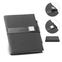 Caderneta A5 em Couro Sintético e Folhas Pautadas Personalizada Caderneta A5 em Couro Sintético e Folhas Pautadas Personalizada