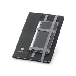 Caderneta em Couro Sintético Com Porta Celular Personalizada Caderneta em Couro Sintético Com Porta Celular Personalizada