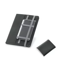 Caderneta em Couro Sintético Com Porta Celular Personalizada Caderneta em Couro Sintético Com Porta Celular Personalizada