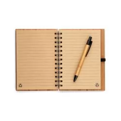 Caderno com Capa de Bambu Personalizado