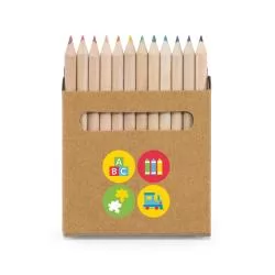 Caixa de cartão com 12 mini lápis de cor Personalizada