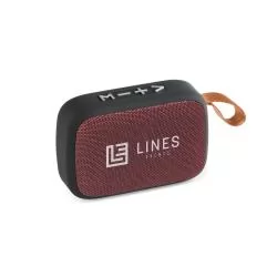 Caixa de som com microfone em ABS e tecido em poliéster Personalizada Caixa de som com microfone em ABS e tecido em poliéster Personalizada