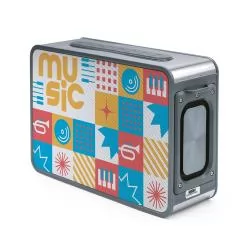 Caixa de som em ABS 100% reciclado com microfone Personalizada Caixa de som em ABS 100% reciclado com microfone Personalizada