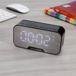 Caixa de Som Multimídia com Relógio e Suporte para Celular Personalizada Caixa de Som Multimídia com Relógio e Suporte para Celular Personalizada