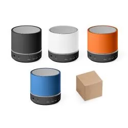 Caixa de som portátil com microfone, em ABS 100% reciclado Personalizada Caixa de som portátil com microfone, em ABS 100% reciclado Personalizada