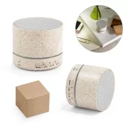 Caixa de som portátil em fibra de palha de trigo e ABS Personalizada Caixa de som portátil em fibra de palha de trigo e ABS Personalizada