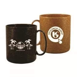 Caneca de Chá Redonda 400 ml Com 50% de fibra de Coco ou Madeira Personalizada Caneca de Chá Redonda 400 ml Com 50% de fibra de Coco ou Madeira Personalizada