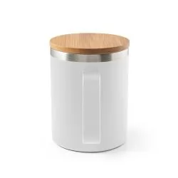 Caneca em aço inox (90% reciclado) com tampa em bambu 420 mL Personalizada Caneca em aço inox (90% reciclado) com tampa em bambu 420 mL Personalizada