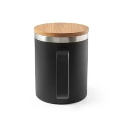 Caneca em aço inox (90% reciclado) com tampa em bambu 420 mL Personalizada Caneca em aço inox (90% reciclado) com tampa em bambu 420 mL Personalizada
