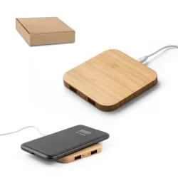 Carregador portátil em bambu 15 W Personalizado Carregador portátil em bambu 15 W Personalizado