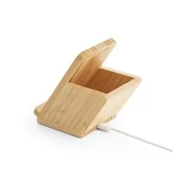 Carregador wireless em bambu 10W Personalizado Carregador wireless em bambu 10W Personalizado