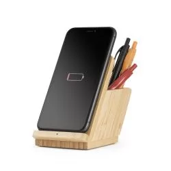 Carregador wireless em bambu 10W Personalizado Carregador wireless em bambu 10W Personalizado