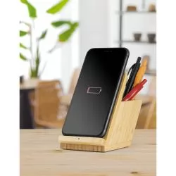 Carregador wireless em bambu 10W Personalizado Carregador wireless em bambu 10W Personalizado