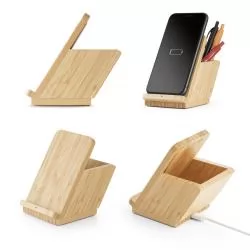 Carregador wireless em bambu 10W Personalizado Carregador wireless em bambu 10W Personalizado