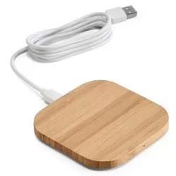 Carregador wireless em bambu 15W Personalizado Carregador wireless em bambu 15W Personalizado