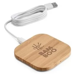 Carregador wireless em bambu 15W Personalizado Carregador wireless em bambu 15W Personalizado