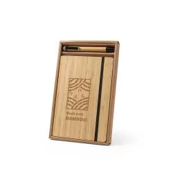 Conjunto de Caderneta e Caneta de Bambu Personalizado Conjunto de Caderneta e Caneta de Bambu Personalizado