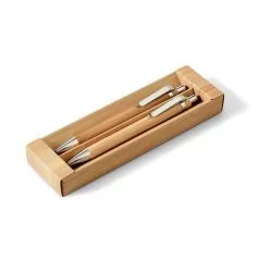 Conjunto de esferográfica e lapiseira em Bambu Personalizado Conjunto de esferográfica e lapiseira em Bambu Personalizado