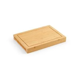 Conjunto de tábuas em bambu com 3 facas Personalizado Conjunto de tábuas em bambu com 3 facas Personalizado