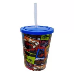 Copo 450ml Com Tampa e Canudo In Mold Label Personalizado Copo 450ml Com Tampa e Canudo In Mold Label Personalizado