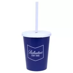 Copo 450ml Com Tampa e Canudo In Mold Label Personalizado Copo 450ml Com Tampa e Canudo In Mold Label Personalizado
