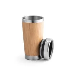 Copo de viagem em bambu e aço inox 500 mL Personalizado Copo de viagem em bambu e aço inox 500 mL Personalizado