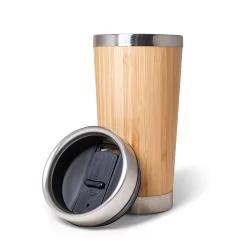 Copo de viagem em bambu e aço inox 500 mL Personalizado Copo de viagem em bambu e aço inox 500 mL Personalizado