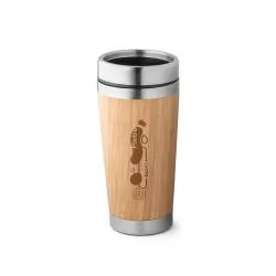 Copo de viagem em bambu e aço inox 500 mL Personalizado Copo de viagem em bambu e aço inox 500 mL Personalizado