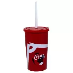 Copo Plástico 600 ml Com Tampa e Canudo In Mold Label Personalizado Copo Plástico 600 ml Com Tampa e Canudo In Mold Label Personalizado