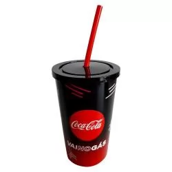 Copo Plástico 600 ml Com Tampa e Canudo In Mold Label Personalizado Copo Plástico 600 ml Com Tampa e Canudo In Mold Label Personalizado