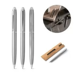 Esferográfica com corpo em aço inox 53% reciclado Personalizada Esferográfica com corpo em aço inox 53% reciclado Personalizada