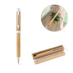 Esferográfica em bambu Personalizada Esferográfica em bambu Personalizada