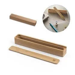 Estojo em bambu natural para 1 esferográfica Personalizado Estojo em bambu natural para 1 esferográfica Personalizado