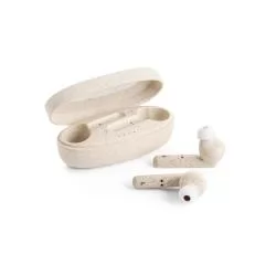 Fones de ouvido True Wireless m fibra de palha de trigo e PP Personalizados Fones de ouvido True Wireless m fibra de palha de trigo e PP Personalizados