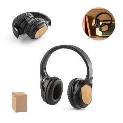 Fones de ouvido wireless em bambu e ABS Personalizados Fones de ouvido wireless em bambu e ABS Personalizados