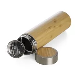 Garrafa Bambu Parede Dupla 500 ml com Infusor Personalizada Garrafa Bambu Parede Dupla 500 ml com Infusor Personalizada