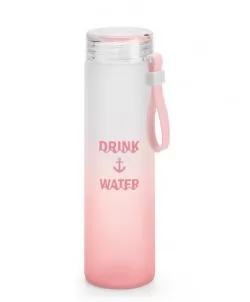 Garrafa de vidro bicolor 400ml com alça de silicone Personalizada