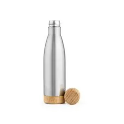 Garrafa em aço inox (90% reciclado) com tampa em bambu 550 mL Personalizada Garrafa em aço inox (90% reciclado) com tampa em bambu 550 mL Personalizada