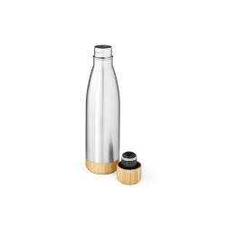 Garrafa em aço inox (90% reciclado) com tampa em bambu 550 mL Personalizada Garrafa em aço inox (90% reciclado) com tampa em bambu 550 mL Personalizada