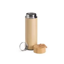 Garrafa Térmica Bambu 400ml com Infusor Personalizada Garrafa Térmica Bambu 400ml com Infusor Personalizada