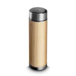 Garrafa Térmica em Bambu 300ml com LED Personalizada Garrafa Térmica em Bambu 300ml com LED Personalizada