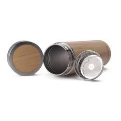 Garrafa Térmica em Bambu 400ml Personalizada Garrafa Térmica em Bambu 400ml Personalizada